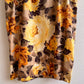 1960s Autumnal Blooming Roses Print Dress (M/L)