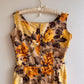 1960s Autumnal Blooming Roses Print Dress (M/L)