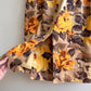 1960s Autumnal Blooming Roses Print Dress (M/L)
