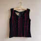 Stunning 1960s Black Knit Top With Purple Sequins (M)