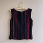 Stunning 1960s Black Knit Top With Purple Sequins (M)