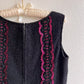 Stunning 1960s Black Knit Top With Purple Sequins (M)