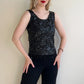 1960s Heavy Black Sequined Blouse (S/M)