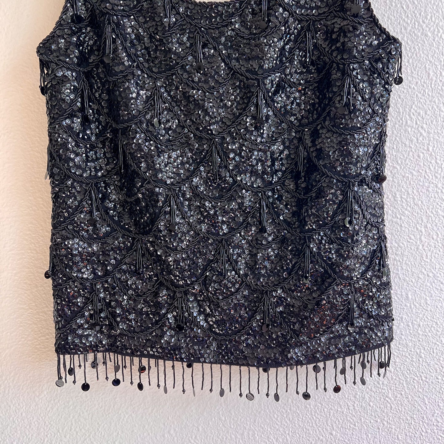 1960s Heavy Black Sequined Blouse (S/M)
