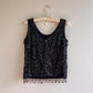 1960s Heavy Black Sequined Blouse (S/M)