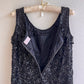 1960s Heavy Black Sequined Blouse (S/M)