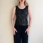 1960s Heavy Black Sequined Blouse (S/M)