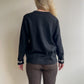 1960s Black Knit Sweater With Large Rhinestones (L/XL)