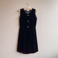 1960s Black Velvet Party Dress With Rhinestones (S)