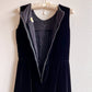 1960s Black Velvet Party Dress With Rhinestones (S)