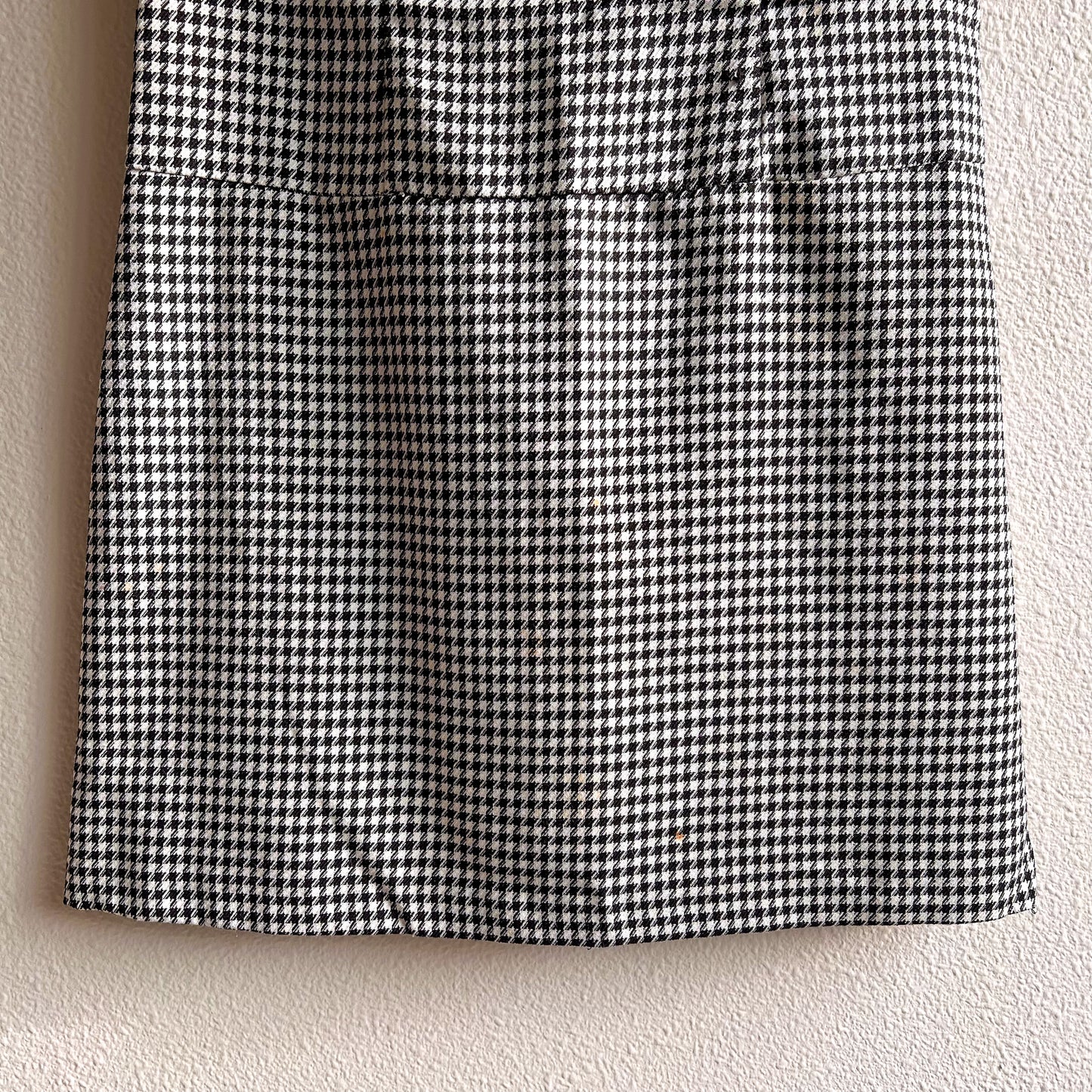 1960s Black and White Houndstooth Mini Dress (S)