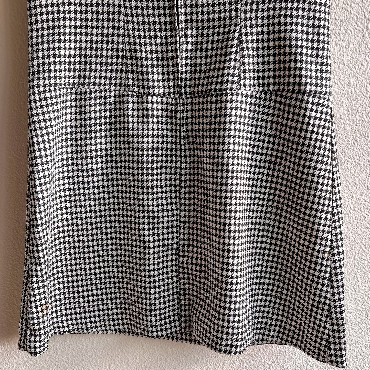 1960s Black and White Houndstooth Mini Dress (S)