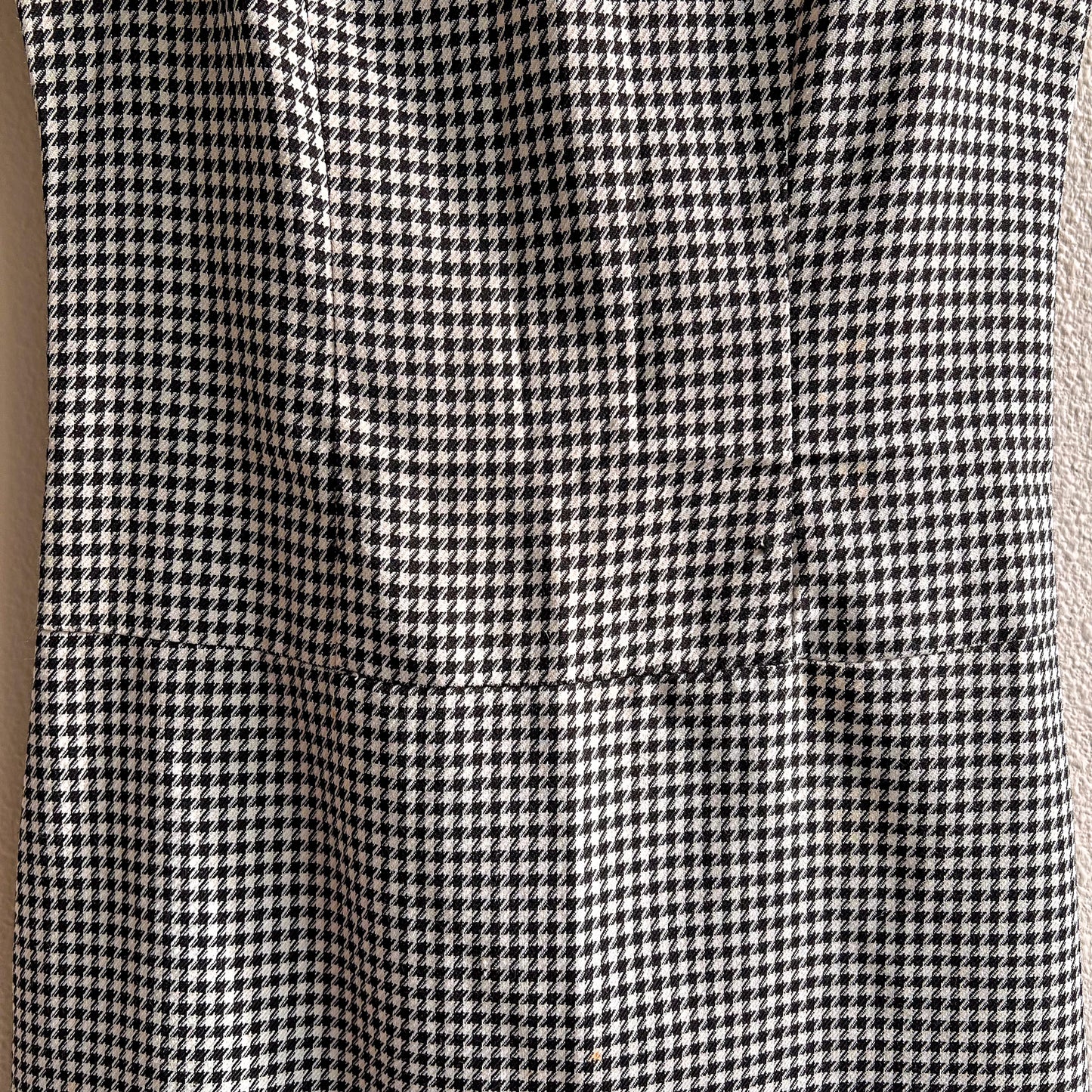 1960s Black and White Houndstooth Mini Dress (S)