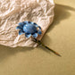 1960s Blue Daisy Flower Brooch