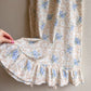 1960s Blue Floral Cotton Nightgown (M/L)