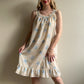 1960s Blue Floral Cotton Nightgown (M/L)