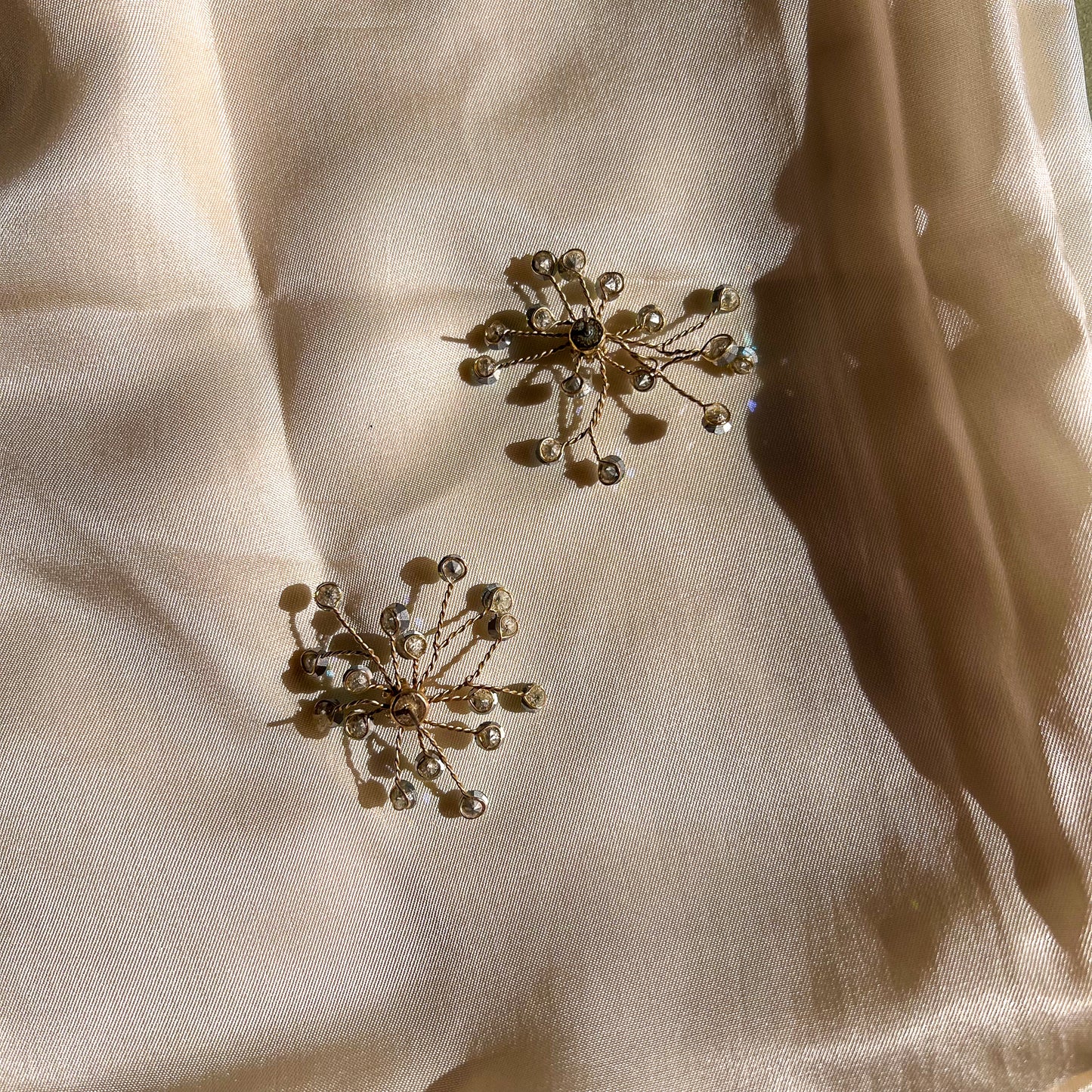 1960s Iridescent Blue Galaxy Earrings