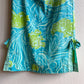 1960s Pale Blue and Green Tropical Print Summer Dress (S)
