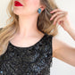 1960s Blue Rhinestone Clip-On Earrings