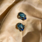1960s Blue Rhinestone Clip-On Earrings