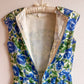 1960s Blue Roses Silk Sheath Dress (S)