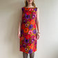 1960s Bright Florals Silk Shift Dress (M/L)
