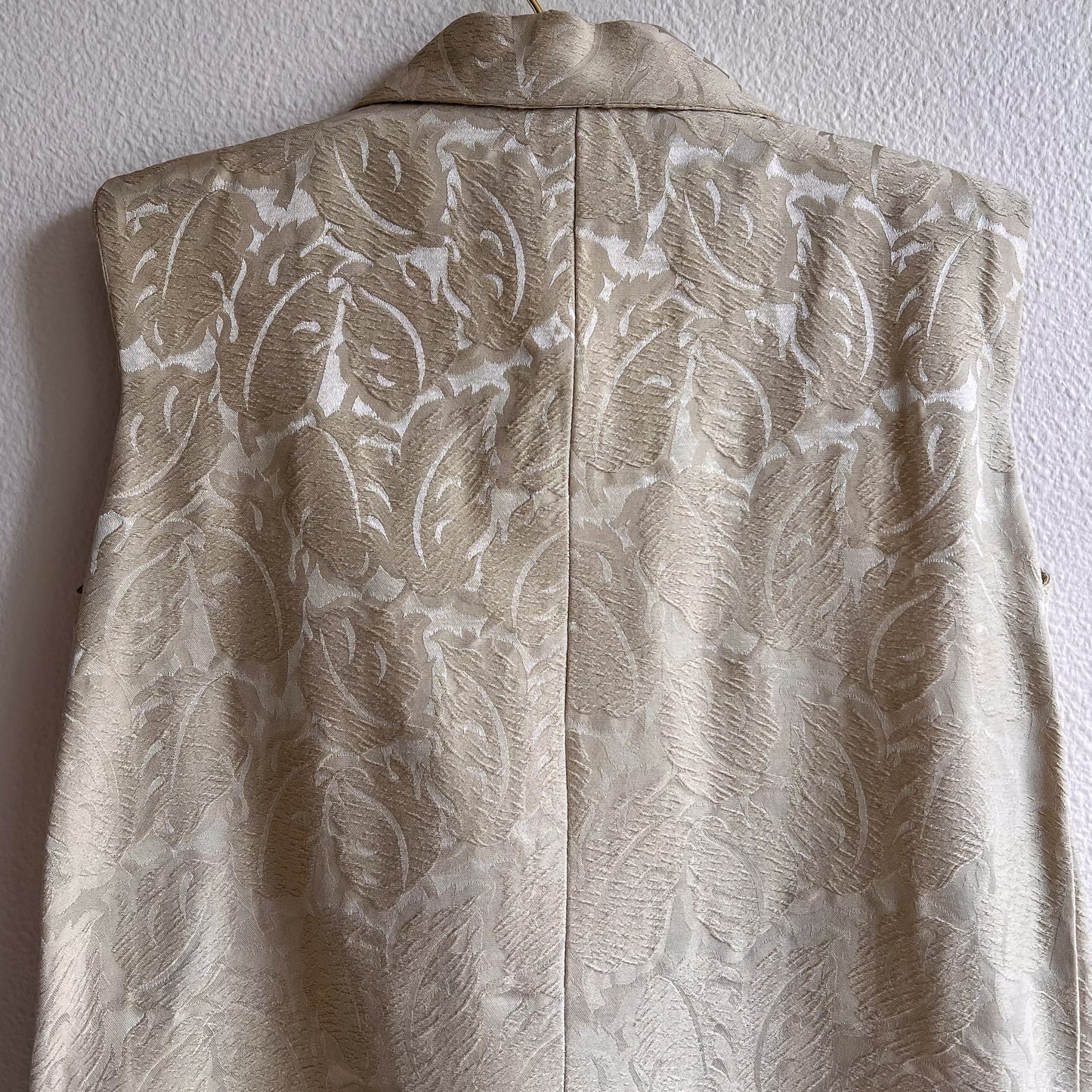 1960s Soft Green Brocade Double-Breasted Dress (M)