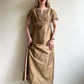 Glamorous 1960s Bronze Gown With Beaded Trim (M/L)