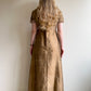 Glamorous 1960s Bronze Gown With Beaded Trim (M/L)