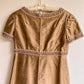 Glamorous 1960s Bronze Gown With Beaded Trim (M/L)