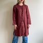 1960s Chocolate Brown Buttoned Linen Tunic (L/XL)