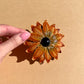 1960s Retro Brown Flower With Black Center