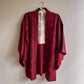 1960s Burgundy and Red Floral Silk Kimono (M/L)