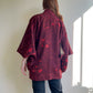 1960s Burgundy and Red Floral Silk Kimono (M/L)