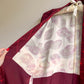 1960s Burgundy and Red Floral Silk Kimono (M/L)