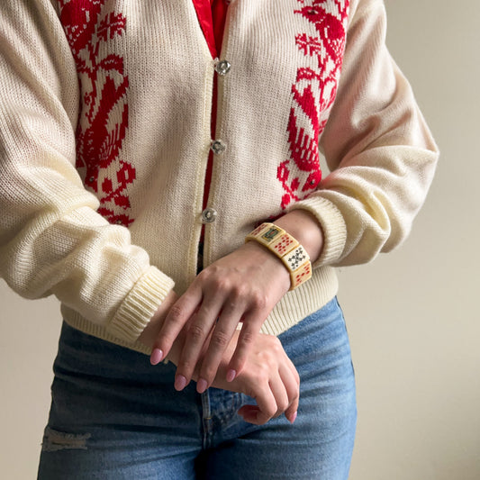 1960s Lucky Cards Ivory Bracelet
