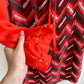 1960s Chevron Party Dress With Sheer Sleeves (M)