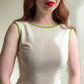1960s Mod Dress With White, Green, and Blue Colorblock (S)