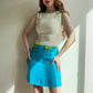 1960s Mod Dress With White, Green, and Blue Colorblock (S)