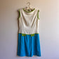 1960s Mod Dress With White, Green, and Blue Colorblock (S)