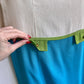 1960s Mod Dress With White, Green, and Blue Colorblock (S)