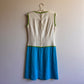 1960s Mod Dress With White, Green, and Blue Colorblock (S)