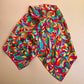 Vibrant 1960s Colorful Psychedelic Print Silk Scarf