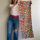 Vibrant 1960s Colorful Psychedelic Print Silk Scarf
