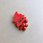 1960s Coral Leaves Brooch With Dangling Beads