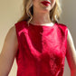 1960s Cranberry Red Silk Party Dress (M)