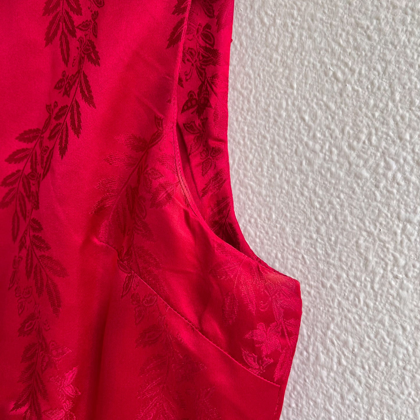 1960s Cranberry Red Silk Party Dress (M)
