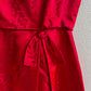 1960s Cranberry Red Silk Party Dress (M)