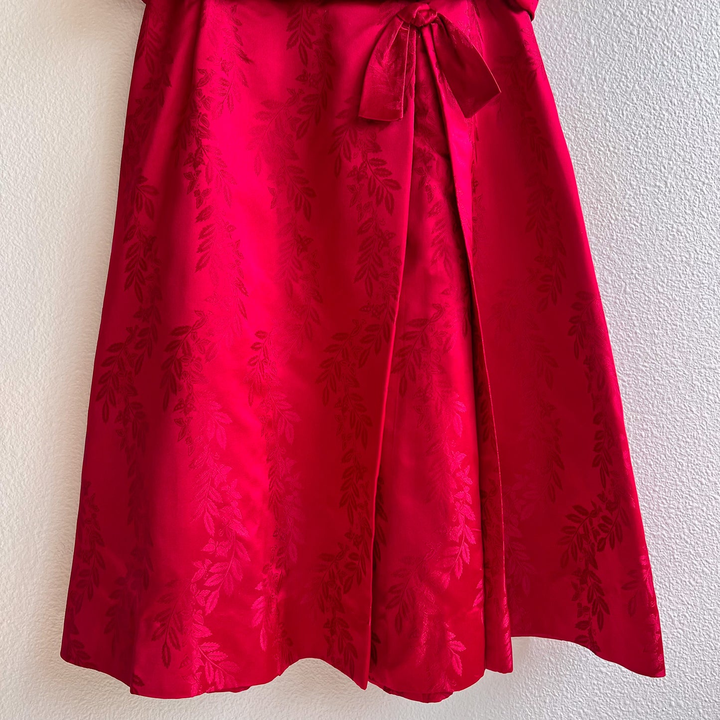 1960s Cranberry Red Silk Party Dress (M)