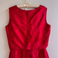 1960s Cranberry Red Silk Party Dress (M)